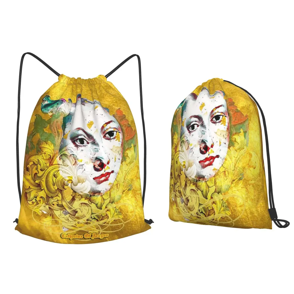 Queen Catherine Of Aragon Of England (by ACCI) Backpacks Fashion Drawstring Bags Sports Bag Book Bags for Man Woman School