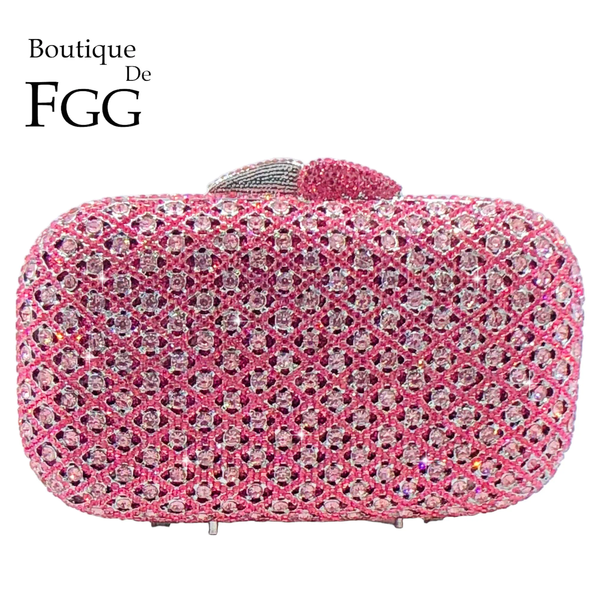 

Boutique De FGG Rhinestone Clutch Purses for Women Formal, Sparkly Crystal Clutch Evening Bags, Wedding Party Prom Handbags