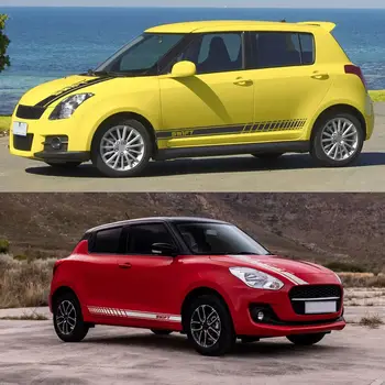 1 sada samolepek na boční dveře auta pro SUZUKI SWIFT, kapota, kryt motoru, vinylová fólie, samolepky, tuning, autopříslušenství 10 nejlepší prodej Chránič kapoty Suzuki Swift Sport - №2