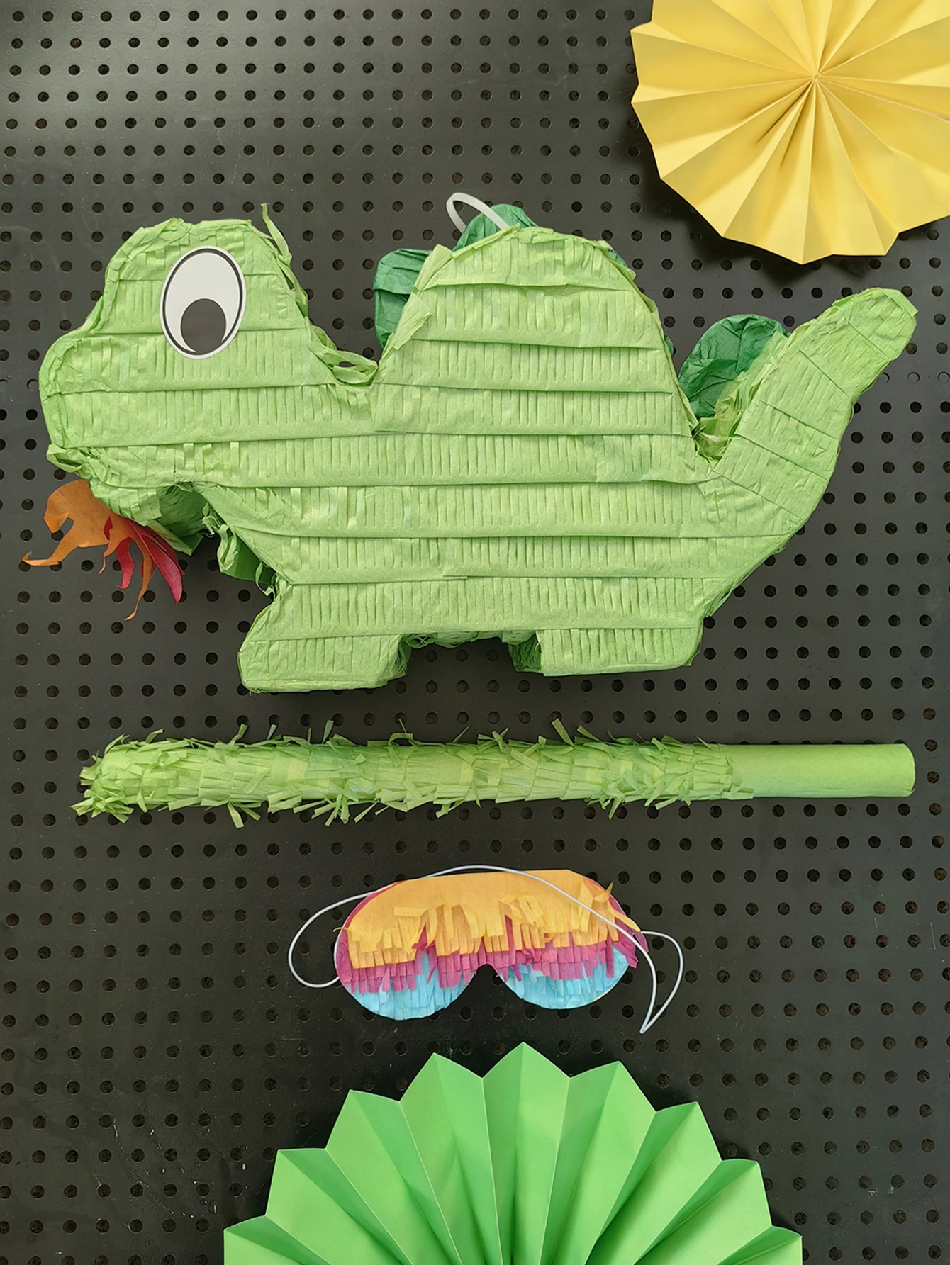 SET with a Blindfold and Bat Dinosaur Pinata Bundle Perfect for Birthday Parties Animal Theme PartiesDecorations Gift for  Fiest