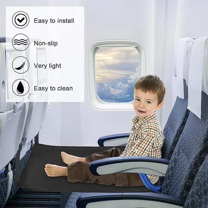 Portable Toddler Travel Bed Kids Travel Airplane Footrest Airplane Travel Essentials Foldable Airplane Seat Extender for Kids