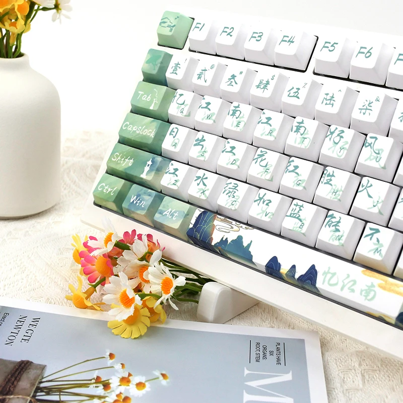 

Оригинальная клавиатура Jiangnan с памятью PBT, оригинальная боковая выгравированная передача света по индивидуальному заказу Wooting60 Mai Cong ACE68/ATKv75