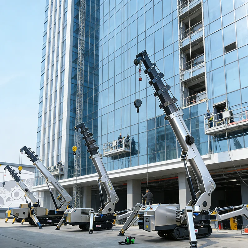 

Customized Electric Mini Spider Crane Small Crawler Crane Foldable Telescopic Boom For Lifting Assembly And Construction Work