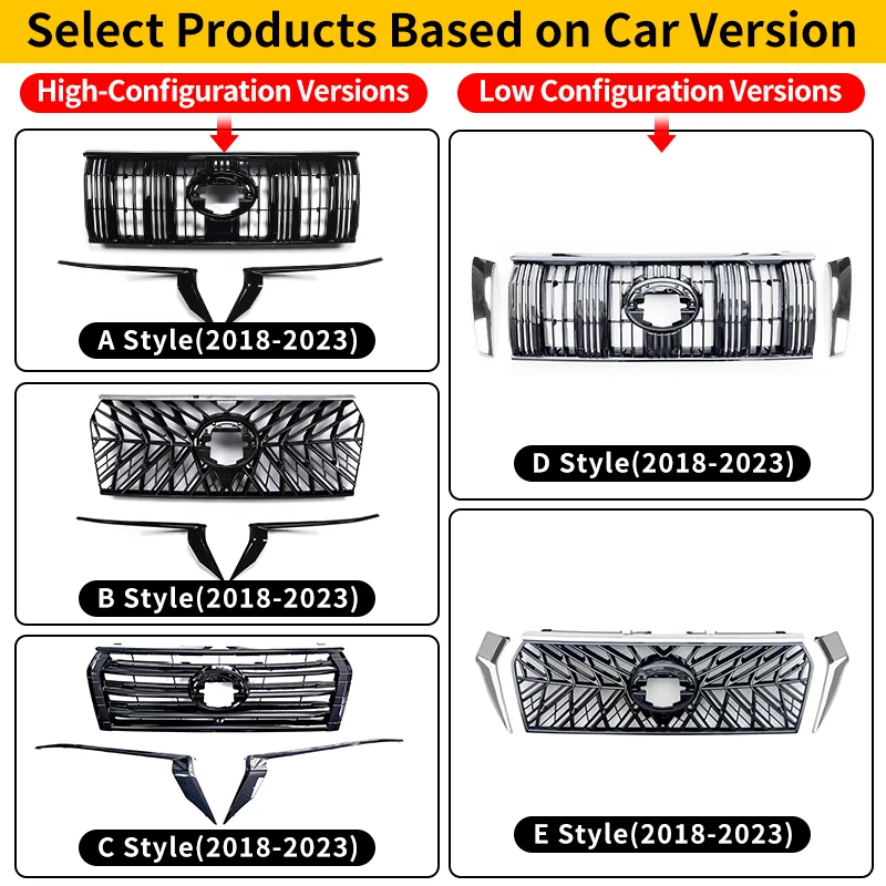 For Toyota Land Cruiser Prado 150 Grille Modification Lc150 2018-2023 Grille Highlight Strip Front Face Decoration Accessories
