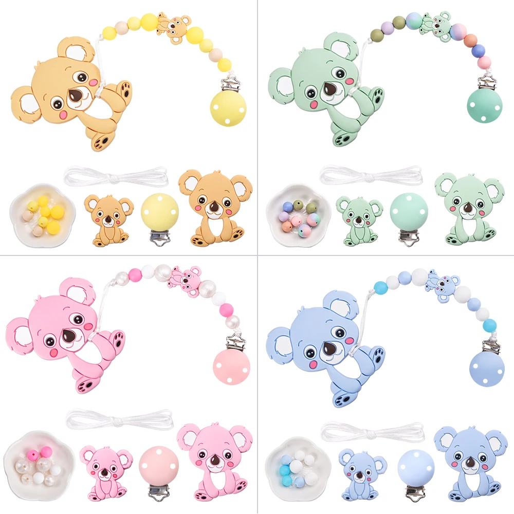 LOFCA Baby Cartoon Silicone Pacifier Bite Bag Soothing Pacifier Clip Soother Holder teething  toys Teething chain