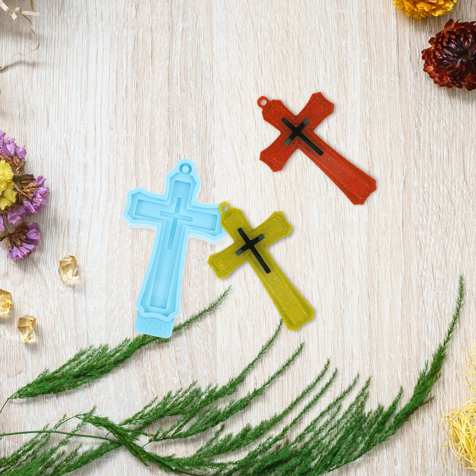 

1pcs Cross Mold Silicone Epoxy Resin Casting Keychain Pendant Making Crafts Diy Accessories Jewelry Parts Creative Tools