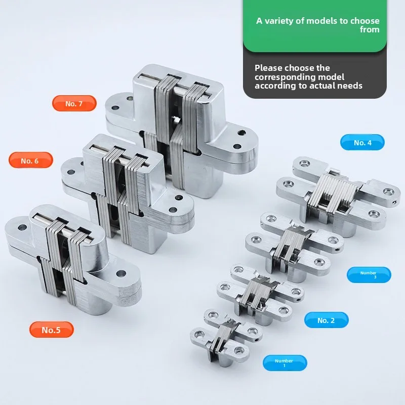 1/2 piece Dark hinge invisible door cross hinge, anti-theft door folding hidden hidden door hinge, multi-specification optional