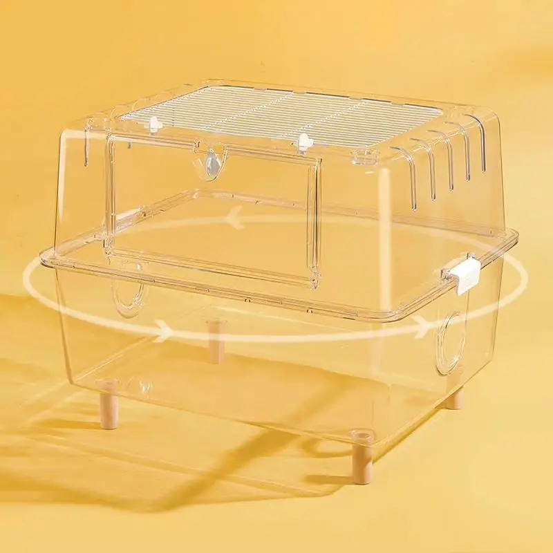 Hamster Cage Full Set Of Transparent Golden Bear Box Rudin Chicken Breeding Box Small Pet Incubator Villa Hamster Supplies