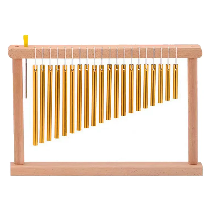 

A06F-Sound Standing Wooden Frame Playing Wind Chime 20 Tone Wind Chimes With Stick Percussion Instrument Decoration