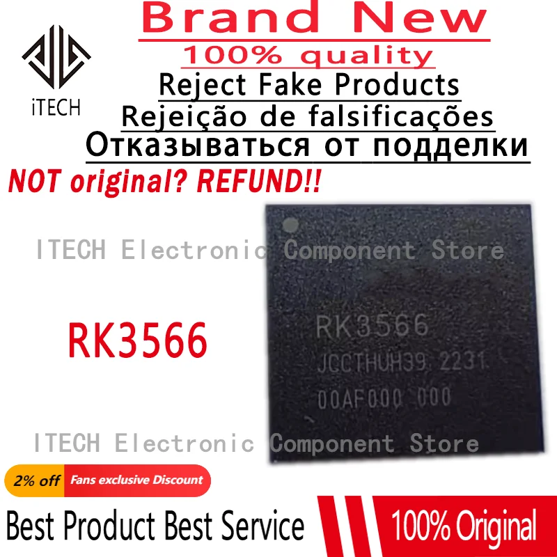 1pcs/lot Original RK3566 3566 BGA-565(15.5x14.4) 100% New and Genuine