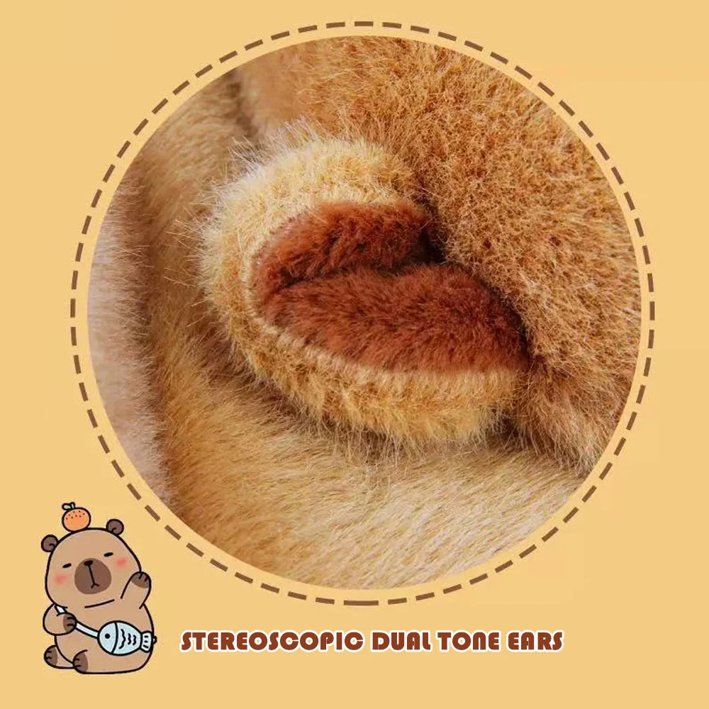 Plush Capybara Crossbody Bag Adjustable Large Capacity Shoulder Backpack Three-dimensional Shape with Shoulder Strap