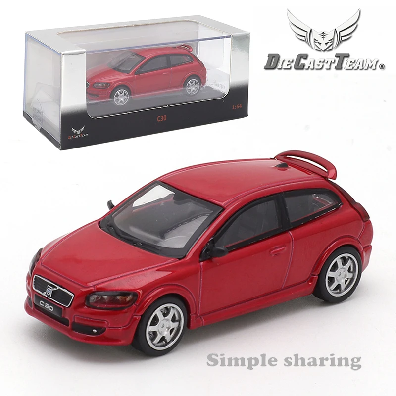 

DCT 1:64 Volvo C30- Date Red 110 Simulation Alloy Small Scale Car Model Decoration Diecast Alloy Collection Gift