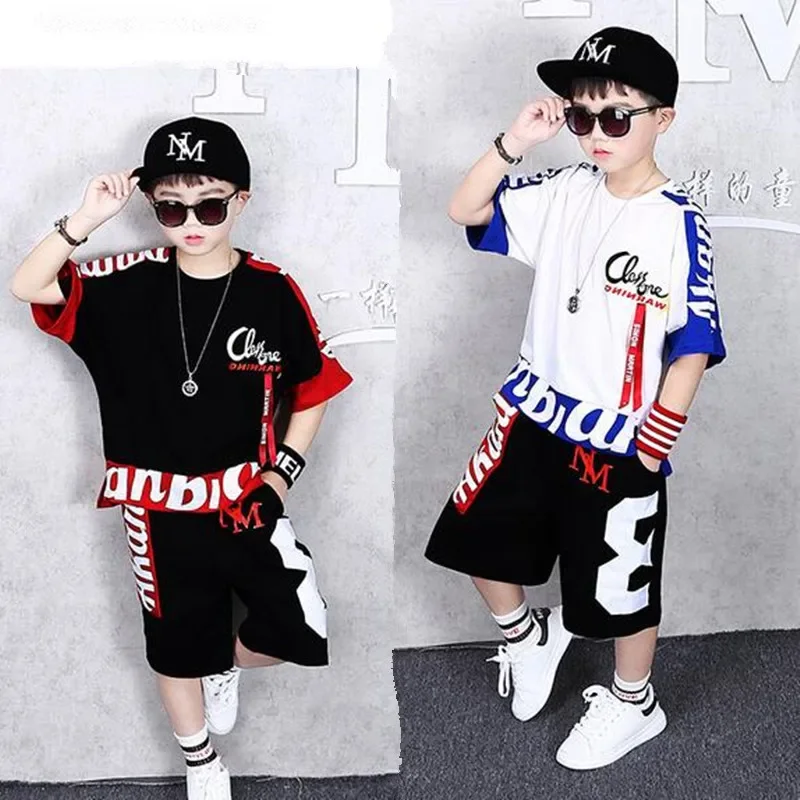 

New Summer Children's Boys Clothing Sets Letter T Shirt+Shorts 2 Pcs Casual Tracksuit For Kids Teenage Boys Sports Suit Clothes