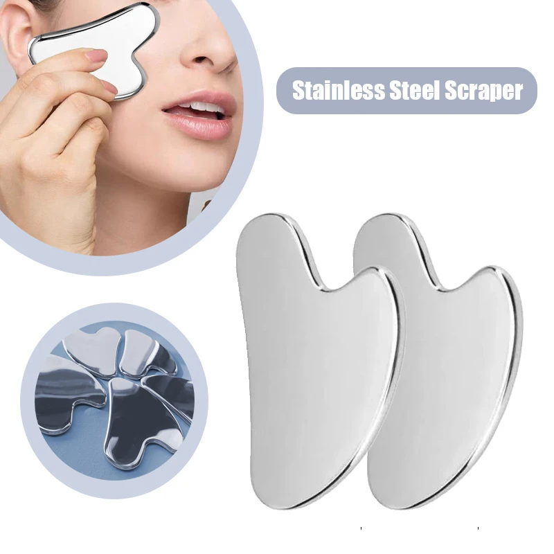 

1PCS Face Neck Body Guasha Massage Tool Facial Skin Care Guasha Board Face Massager Stainless Steel Gua Sha Scraper Massager