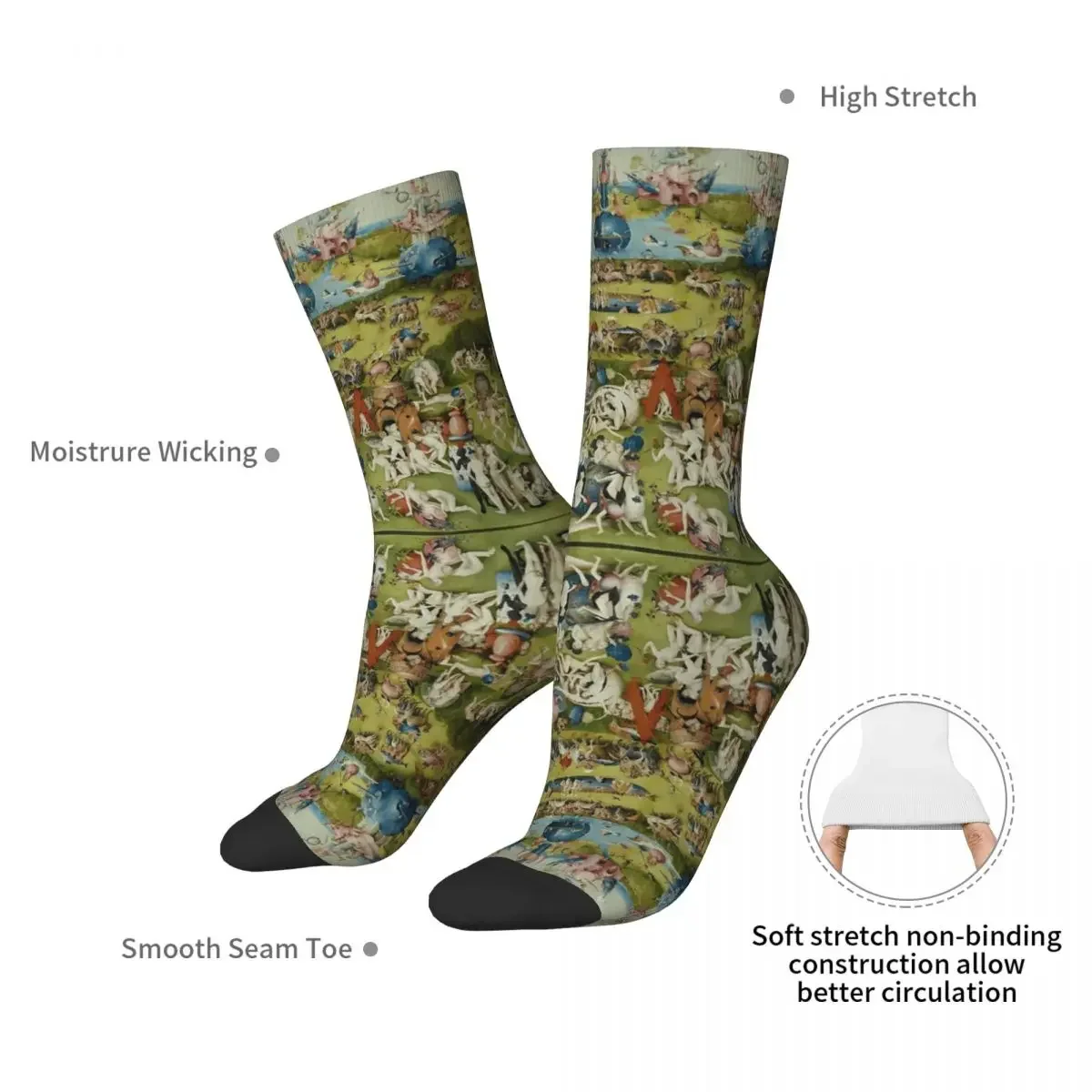 BOSCH, Hieronymus - Triptych Of Garden Of Earthly Delights Socks Harajuku Stockings All Season Long Socks for Man's Woman Gifts