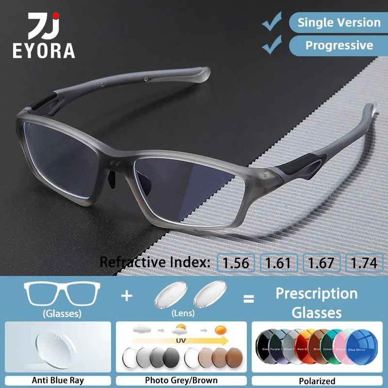 

EYORA Sporty Riding Glasses Fashion Reading Glasses Myopia Eyewear Hyperopia Anti Blue Ray Progressive Photochromic Eyewear Lens