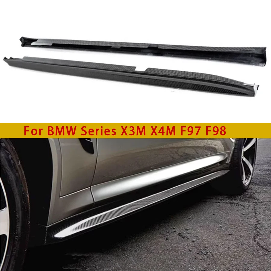 For BMW X3M F97 X4M F98 Carbon Fiber Side Skirt Splitters Cupwings Winglets Canards Apron Bumper Side Skirts Cover Car Accessori