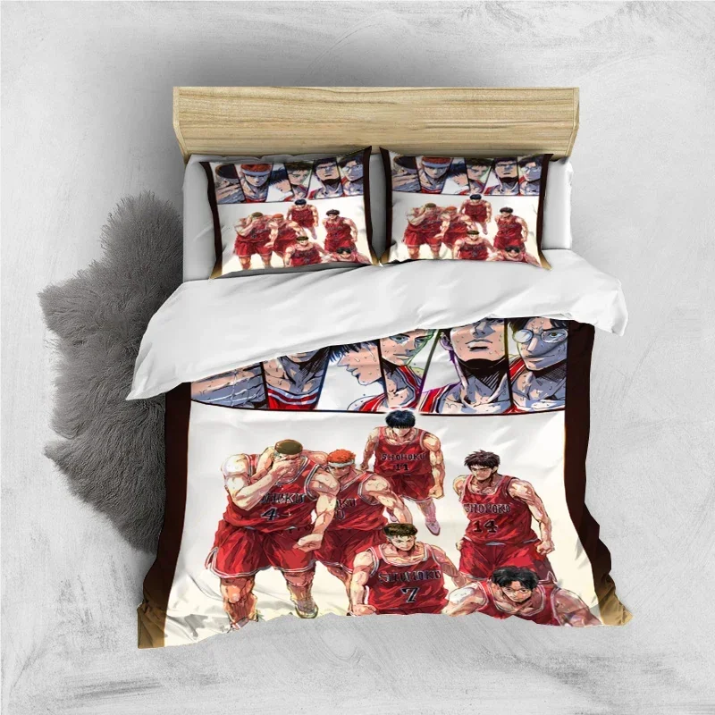 

Slam Dunk Anime Art Print XXL Three Piece Bedding Set Article Children or Adults for Beds Quilt Covers Pillowcases Bedding Set