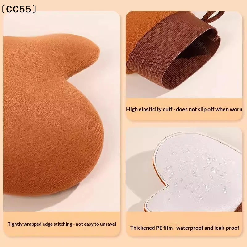 Lotion Glove Self-Tanning Mitt Double-Sided Prevents Sticky Hands Applicator Quick Dry Flocking Glove Makeup Applicator〔CC55〕