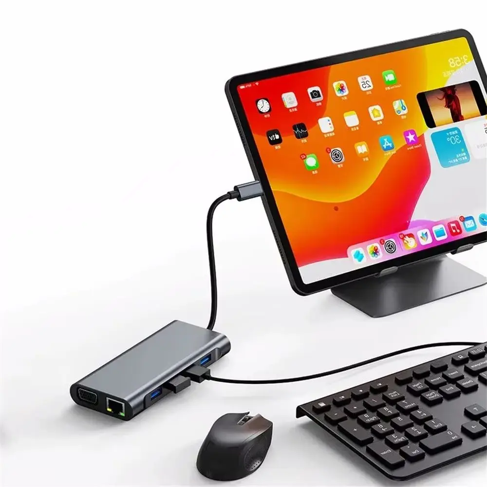 

4K USB C HUB 30Hz Type C To HDMI-compatible USB 3.0 Adapter 11 in 1 Type-C HUB Dock PD 87W USB-C Splitter for MacBook Pro Air