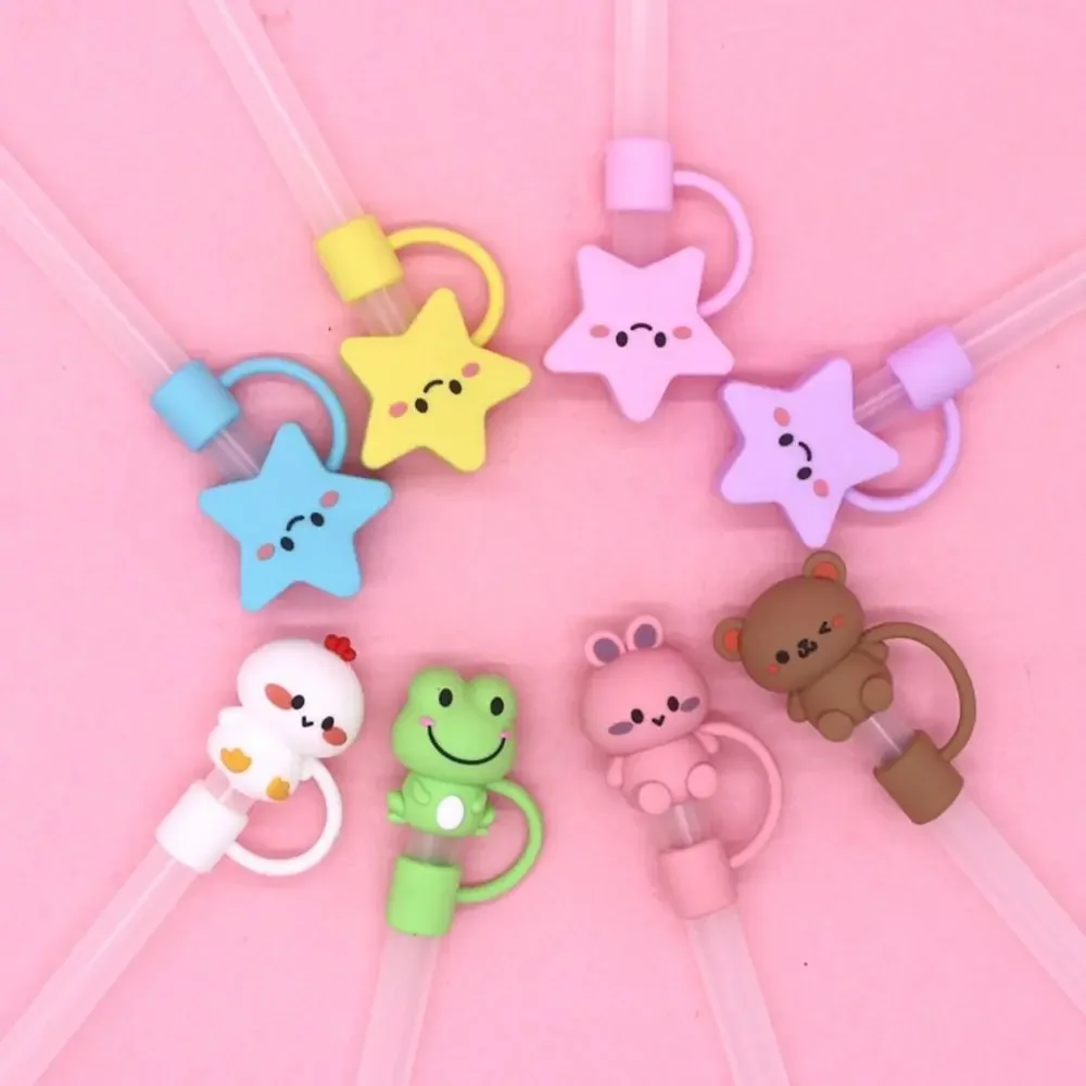 

1Pcs Reusable Star Shape Silicone Straw Tips Drinking Dust Splash Proof Plugs Cover Cup Accessories 10mm Straw Sealing Tools