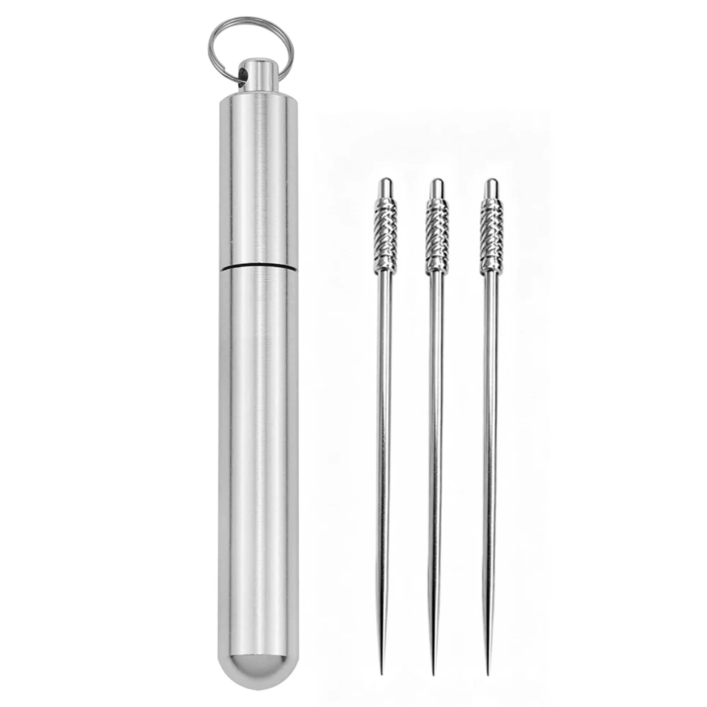 Stainless Steel Toothpicks Small Portable Toothpicks Travel Pocket Toothpicks Reusable Metal Toothpicks Fruit Picks - view 3