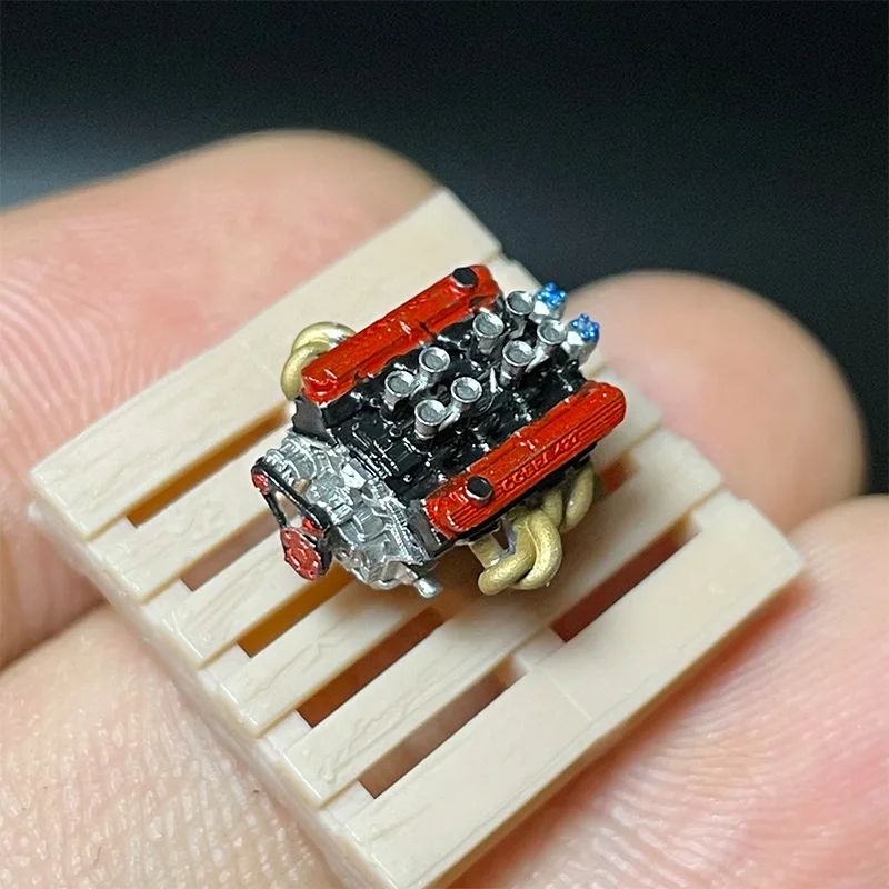 1: 64 Engine Model Suitable for Car Model Modification Parts Scene Garage Decoration