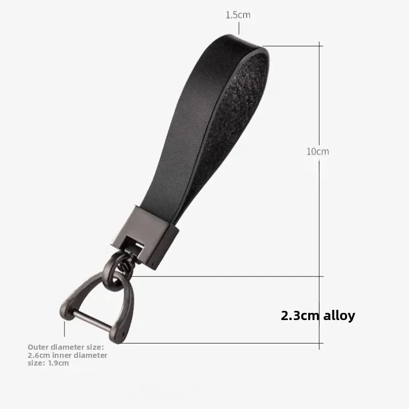 Luxury Genuine Leather Car Key Chain - Pure Color Buckle Keyring Fashion Accessory Unique Gift Idea