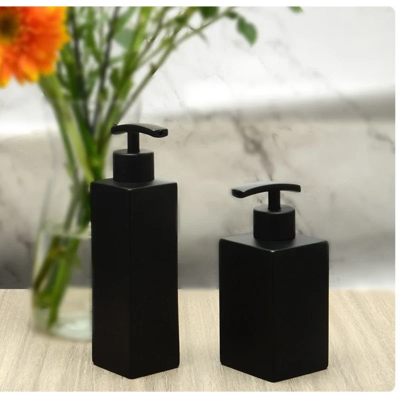 Hotel Bathroom Stainless Steel 304 Matte Black Separate Bottled Bath Gel Soap Dispenser Lotion Bottle Soap Dispenser  Kitchen