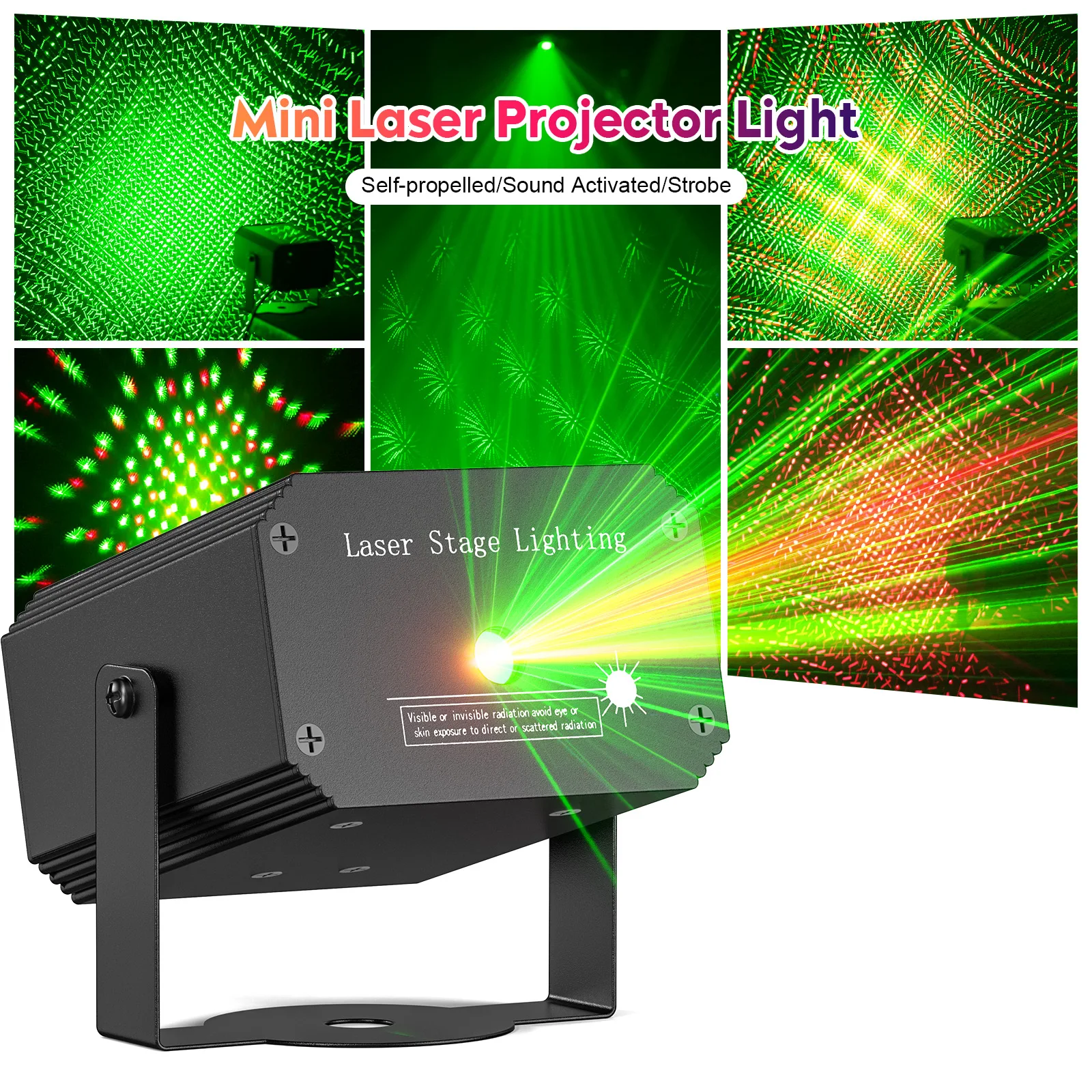 

Datewink Mini USB DJ Disco Light Red & Green Stage Lighting Pattern Projector Strobe Effect For Party Wedding Nightclub Bar Xmas