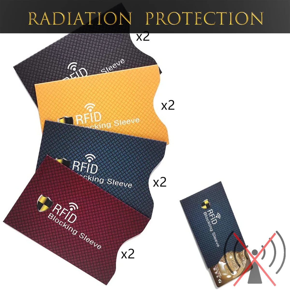 

8 pcs EMF Shielding RFID Blocking Sleeve Protector Anti-scanning Holder for ID Credit Card Anti Theft Scan