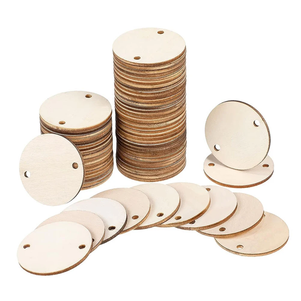 

100pcs Round Labels 3 8cm Diameter Diy Accessories 3mm Thick Diy Accessories Craft Supplies Unfinished Wood Pieces
