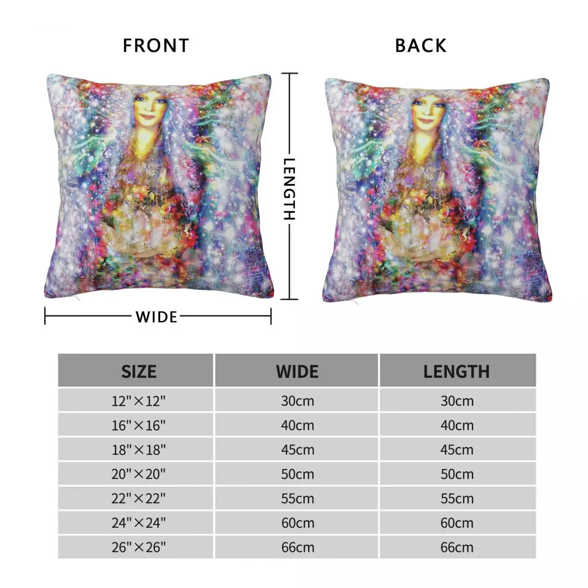 Crystal Angel 2 Square Pillowcase Polyester Linen Velvet Printed Zip Decorative Throw Pillow Case Home Cushion Cover 45x45
