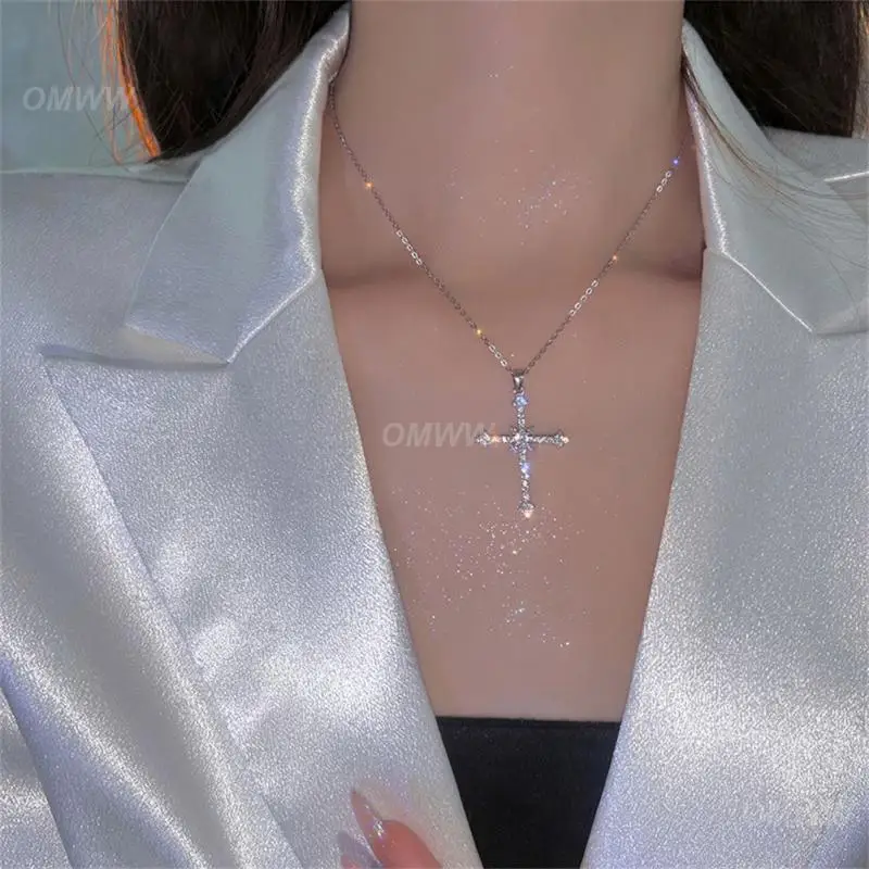 1~10PCS Cool Versatile Chic Unique Cross Necklace Zirconia Pendant 2023 Trend High Demand Cross Necklace Eye-catching