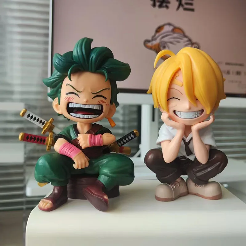 ฟิกเกอร์อนิเมะ One Piece - เวอร์ชัน Q ยิ้มลูฟี่, ซันจิ, ซูโร, เครื่องประดับรถยนต์ • เดสก์ท็อปตกแต่ง • ตุ๊กตาสะสม • โมเดลของขวัญ
