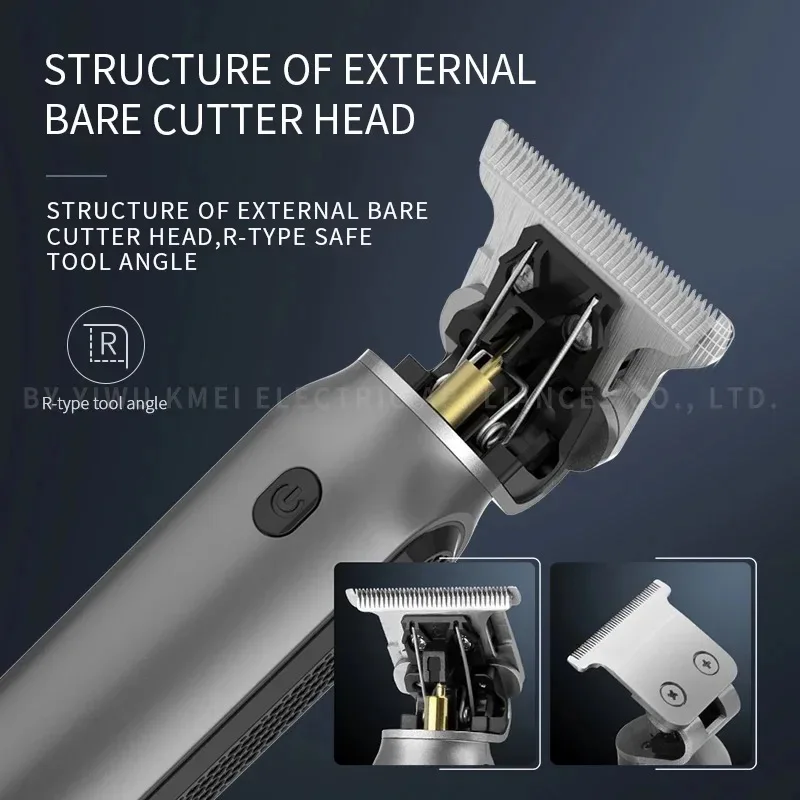 Kemei 1757 Hair Clippers Men Beard Trimmer Zero Gapped T-Blade Hair Cutting Machine Cordless Professional Barber Edgers Cutter