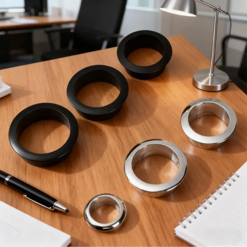 18-60mm Zinc Alloy Desk Cable Grommet Hole Cover, Wire Outlet Port Plug for Computer Cabinet Vent,Furniture Decorative Hardware