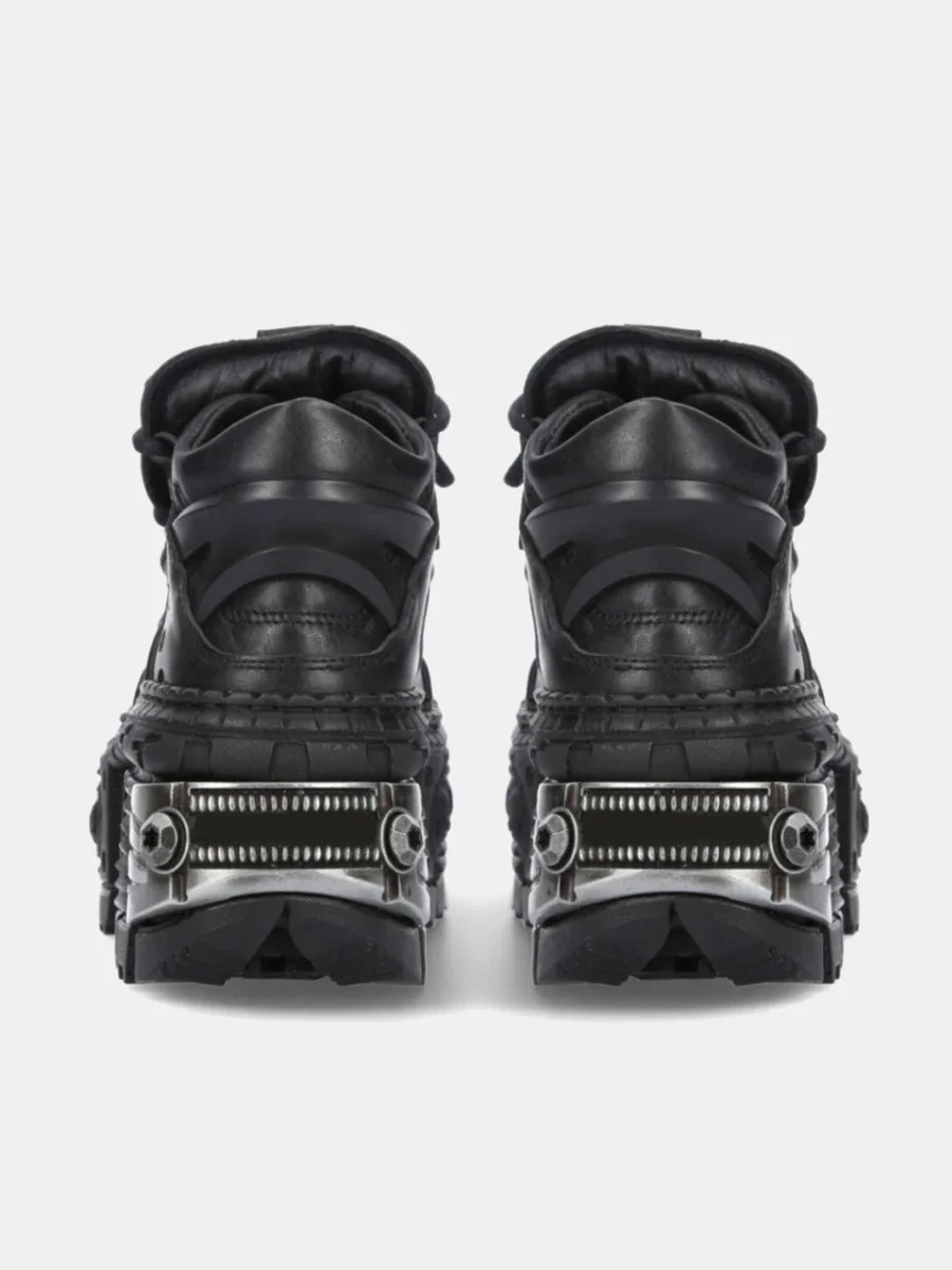 2026 New Fashion Retro Tank-Soled Shoes Metal High-Top Shoes Thick-Soled Real Leather Shoes Punk Platform Style Shoes Women/men