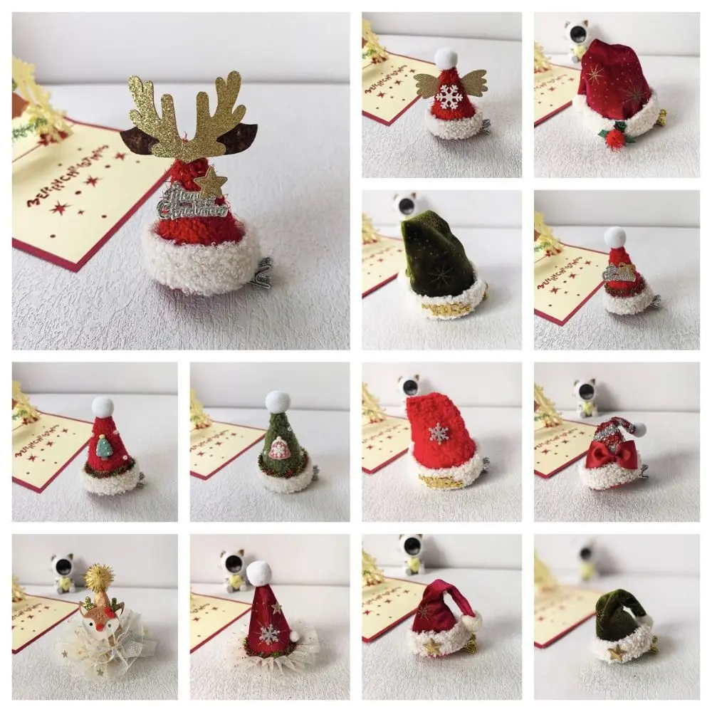 Frohe Weihnachten Dekor Weihnachten Hut Haarnadel Bowknot Pailletten Kinder Hirschgeweih Haarspange Weihnachtsmann Schneeflocke