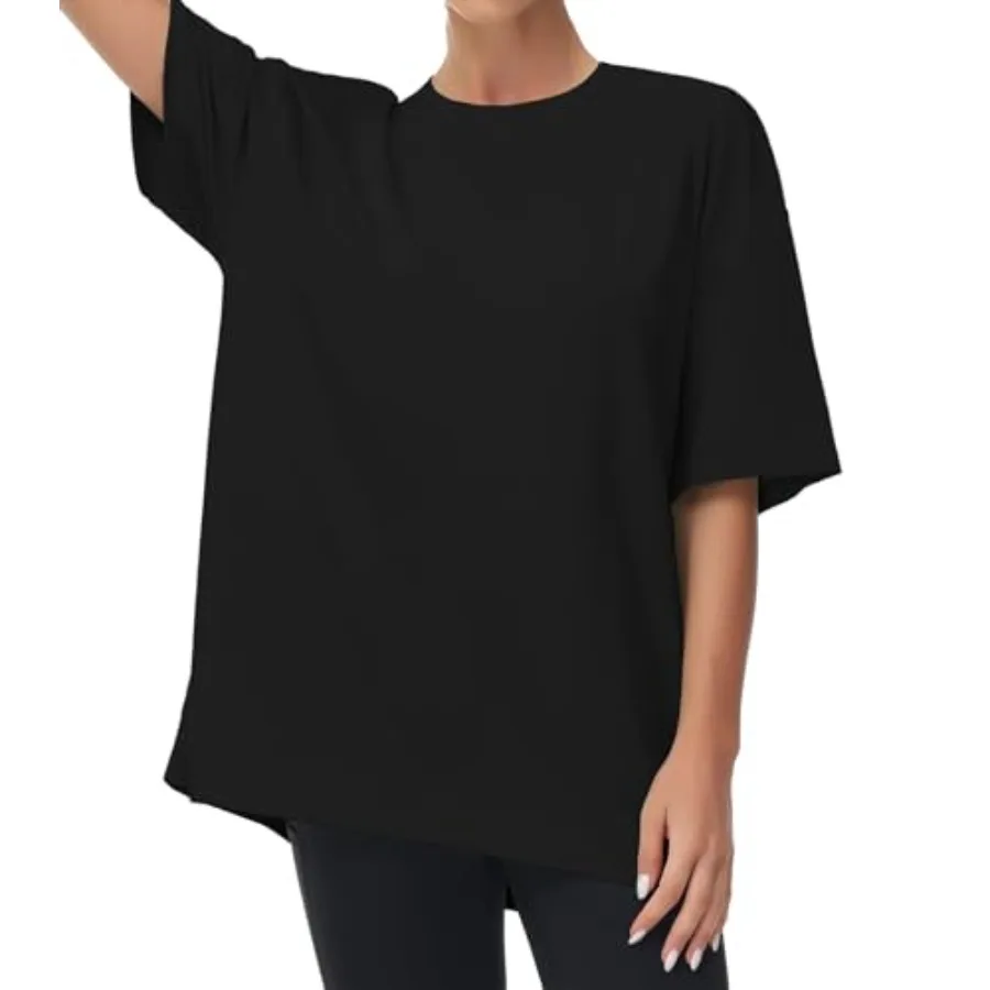 

THE GYM PEOPLE Women's Casual Oversized T-Shirts Summer Crewneck Short Sleeve Workout Basic Tee Tops