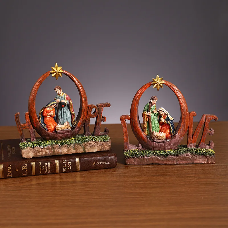 

Classical Religious Figures Ornaments European Resin Decorations Faith Born Church Decoration