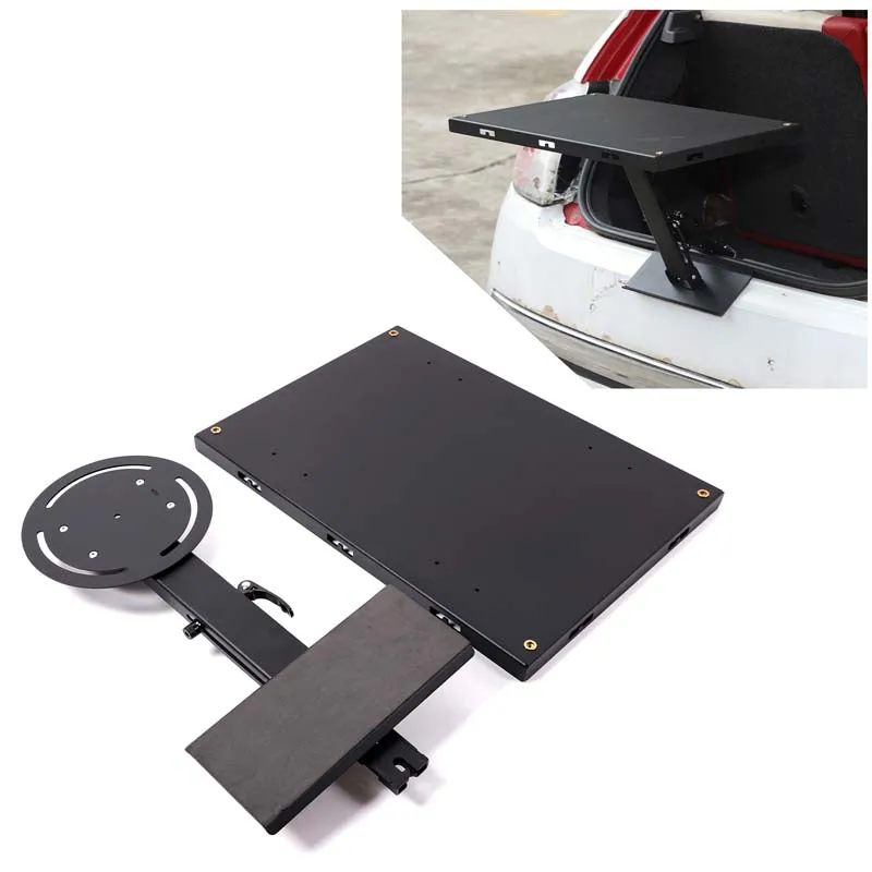 

1piece set carbon steel black For Fiat 500 2009-2015 car tailgate lock extension small table plate Car modification accessories