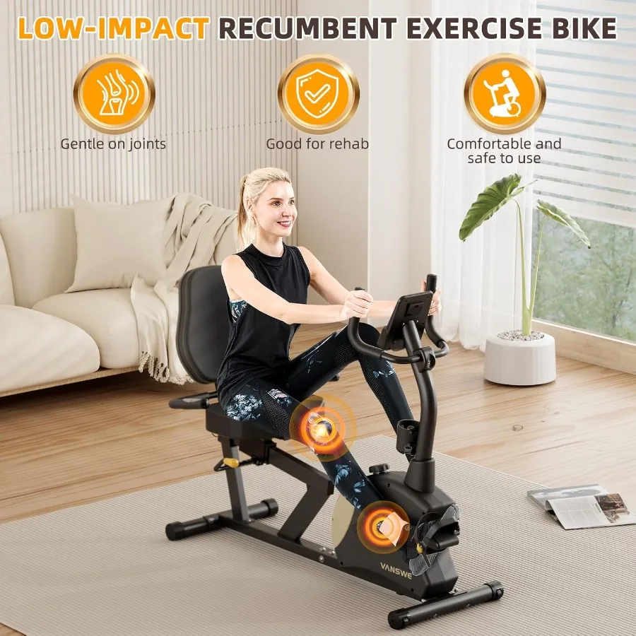 Rower treningowy leżący dla dorosłych i seniorów, rowery leżące do użytku domowego z oporem magnetycznym, Bluetooth i możliwością podłączenia do aplikacji.