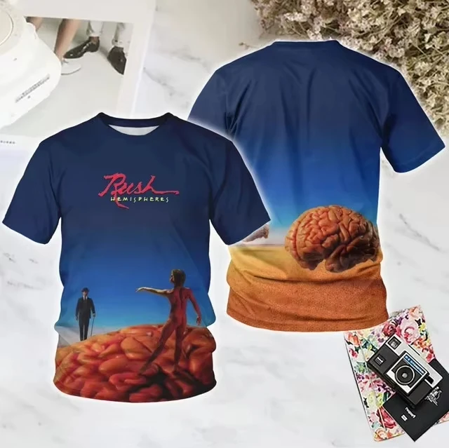 Sommer Rock Rush 3D-Druck T-Shirts für Männer und Frauen Lässige Hip-Hop Kurzarm-T-Shirts Y2K Harajuku Übergroße Oberteile Herrenkleidung