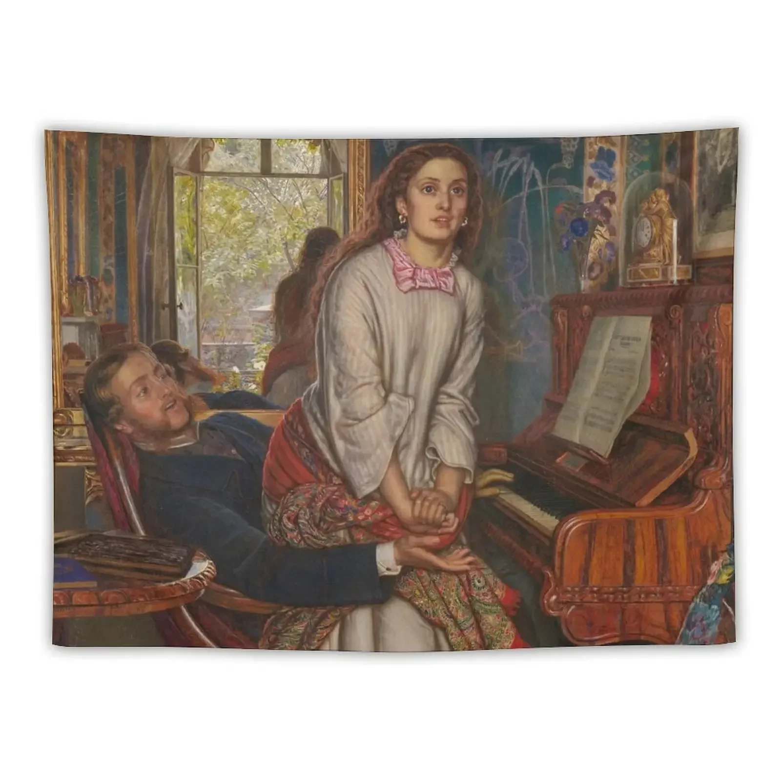 

The Awakening Conscience - William Holman Hunt Tapestry Room Aesthetic Decor Wall Carpet Things To The Room Tapestry