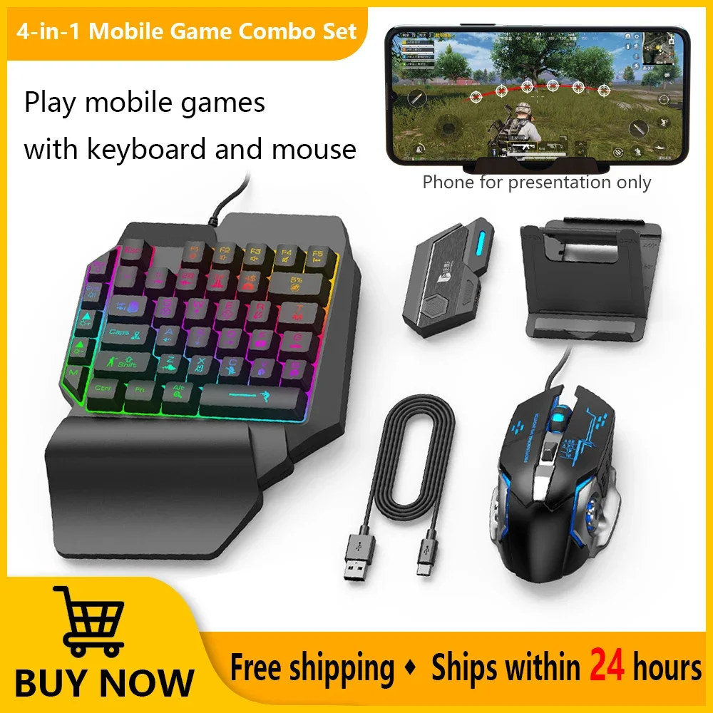

Mobile Gaming Assistance Set Mouse Keyboard Adapter Throne Professional Gaming Accessory Faster Response for Android Smartphones