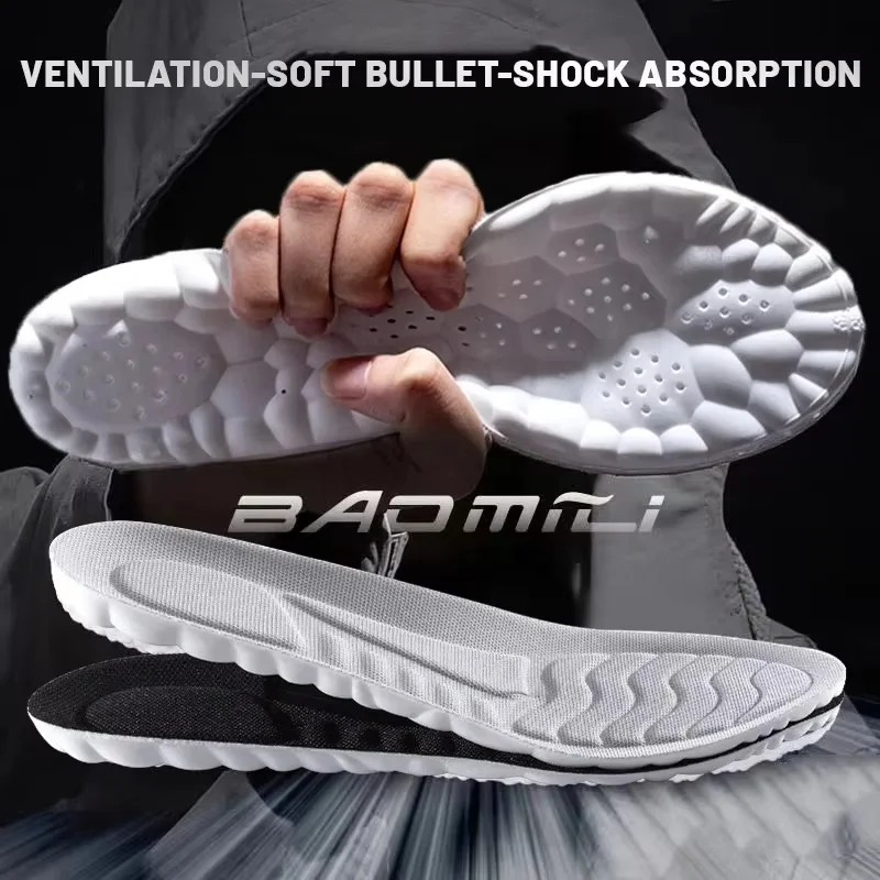

4 PCS 4D Sports TPU Insole Soft Breathable High Elastic Shock-absorbing Latex Insole For Men And Women