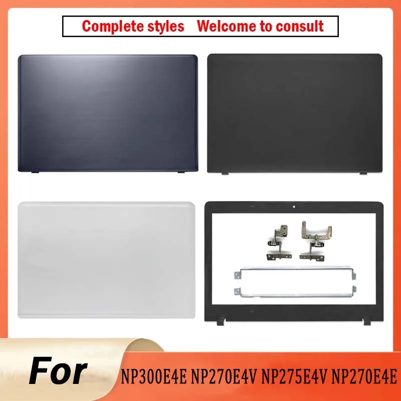 Nueva Cubierta Trasera LCD para Portátil NP300E4E NP270E4V NP275E4V NP270E4E NP300E4V, Bisagras de Bisel Frontal, Soporte, Carcasa Negra