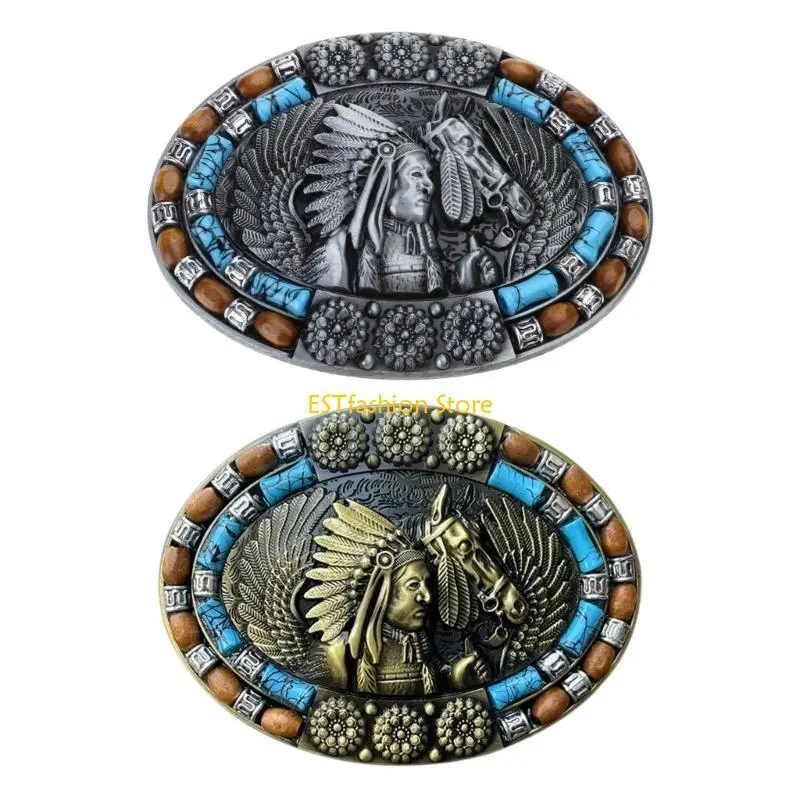 Y5GC Carved Belt Buckles Unique Horse Pattern Belt Buckles Fashion Belt Buckles for Unique Fashion Statements