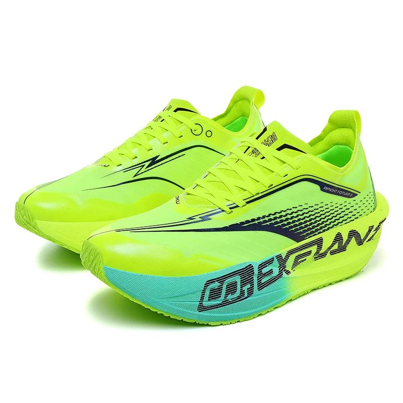 Professional Men's Marathon Carbon Plate Running Shoes, Breathable Ultra-light Popcorn Midsole, Non-slip MD Sole Athletic Sneake